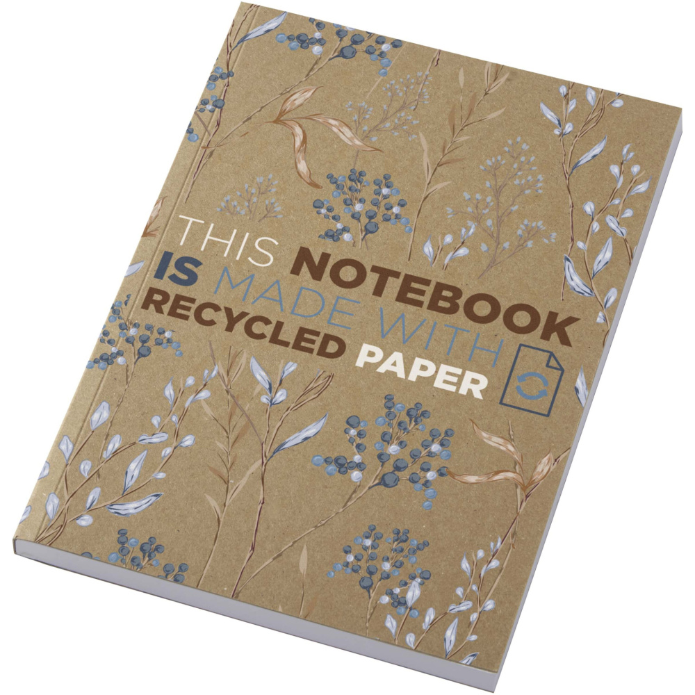 Logotrade promotional merchandise picture of: Novella Austen A5 recycled soft cover kraft notebook - 100 sheets