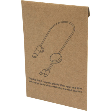 Logotrade promotional product picture of: Citala 5-in-1 recycled plastic 30 cm data sync and 27W fast charge cable