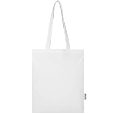 Logotrade advertising products photo of: Madras Blend 140 g/m² GRS recycled cotton tote bag 7L