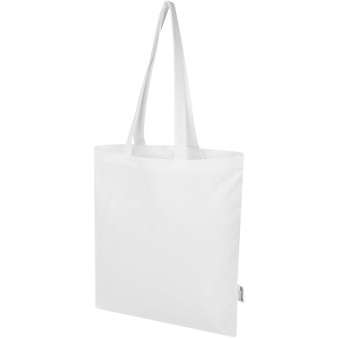 Logo trade corporate gifts image of: Madras Blend 140 g/m² GRS recycled cotton tote bag 7L