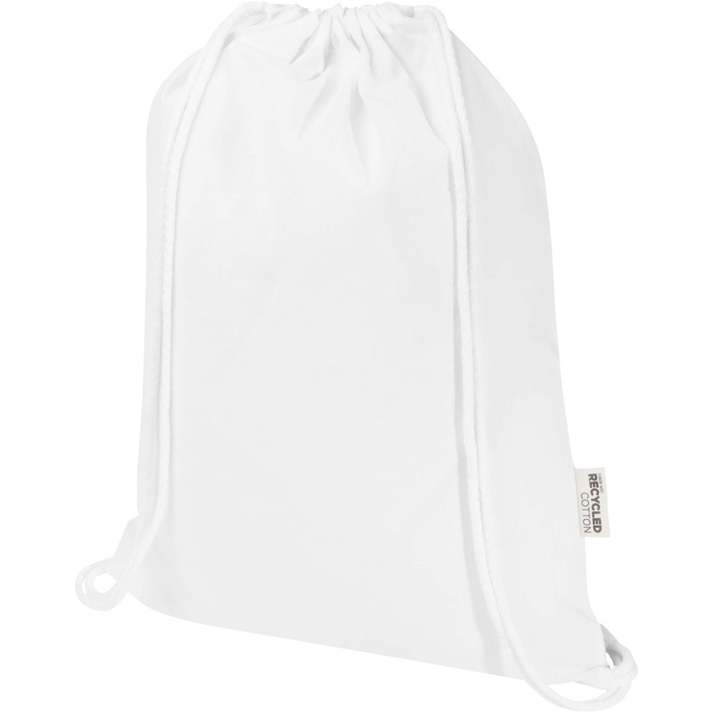 Logo trade promotional items image of: Oregon Blend 140 g/m² GRS recycled drawstring bag 5L