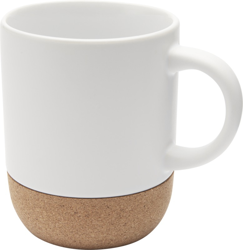 Logo trade business gifts image of: Billie 300 ml ceramic mug with cork details and matt finish