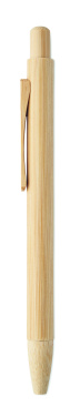 Logo trade advertising products image of: Bamboo automatic ball pen