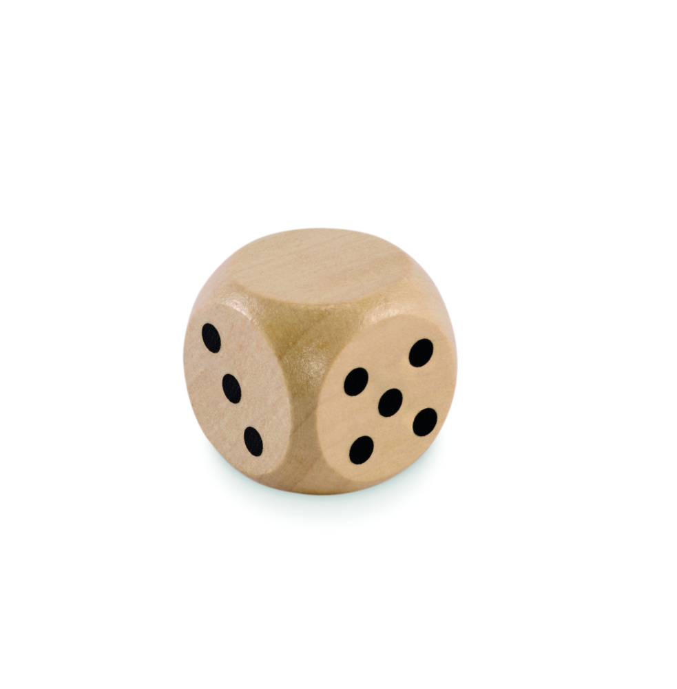Logo trade promotional items image of: Schima wooden dice 3cm dia