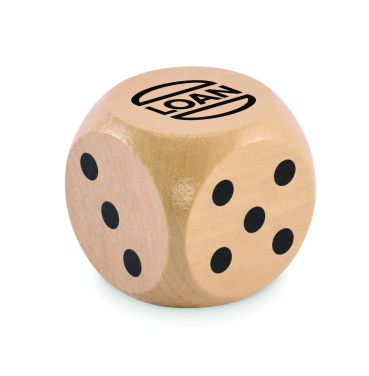 Logo trade corporate gift photo of: Schima wooden dice 5cm dia
