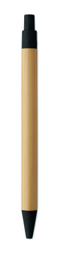 Logo trade promotional giveaways image of: Push button ball pen in bamboo