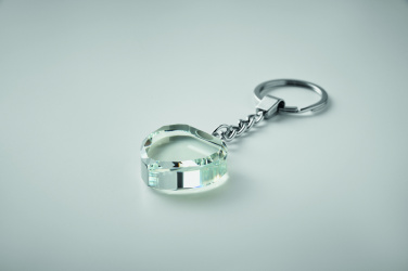 Logo trade corporate gifts image of: Glass heart award key ring