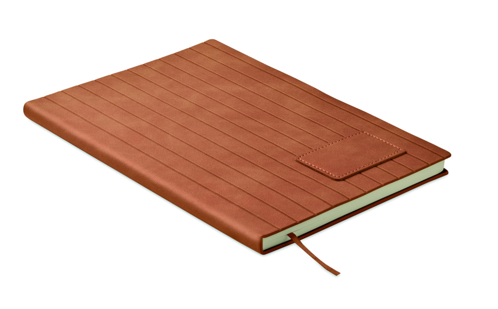 Logo trade corporate gifts image of: A5 notebook in smokey PU