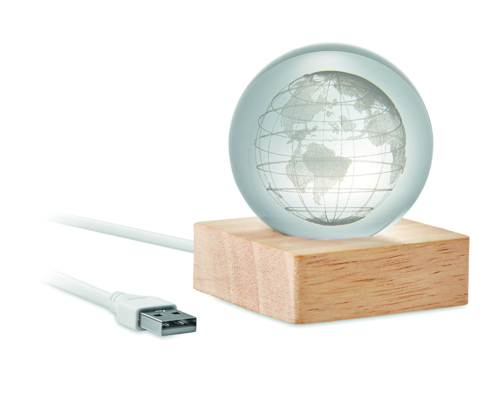 Logo trade corporate gifts image of: LED globe glass ball