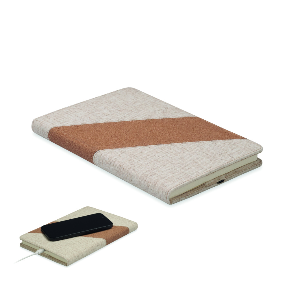 Logotrade promotional item picture of: A5 notebook with 15W charger