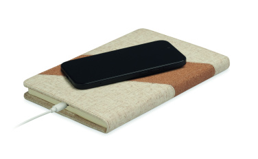 Logo trade promotional merchandise photo of: A5 notebook with 15W charger