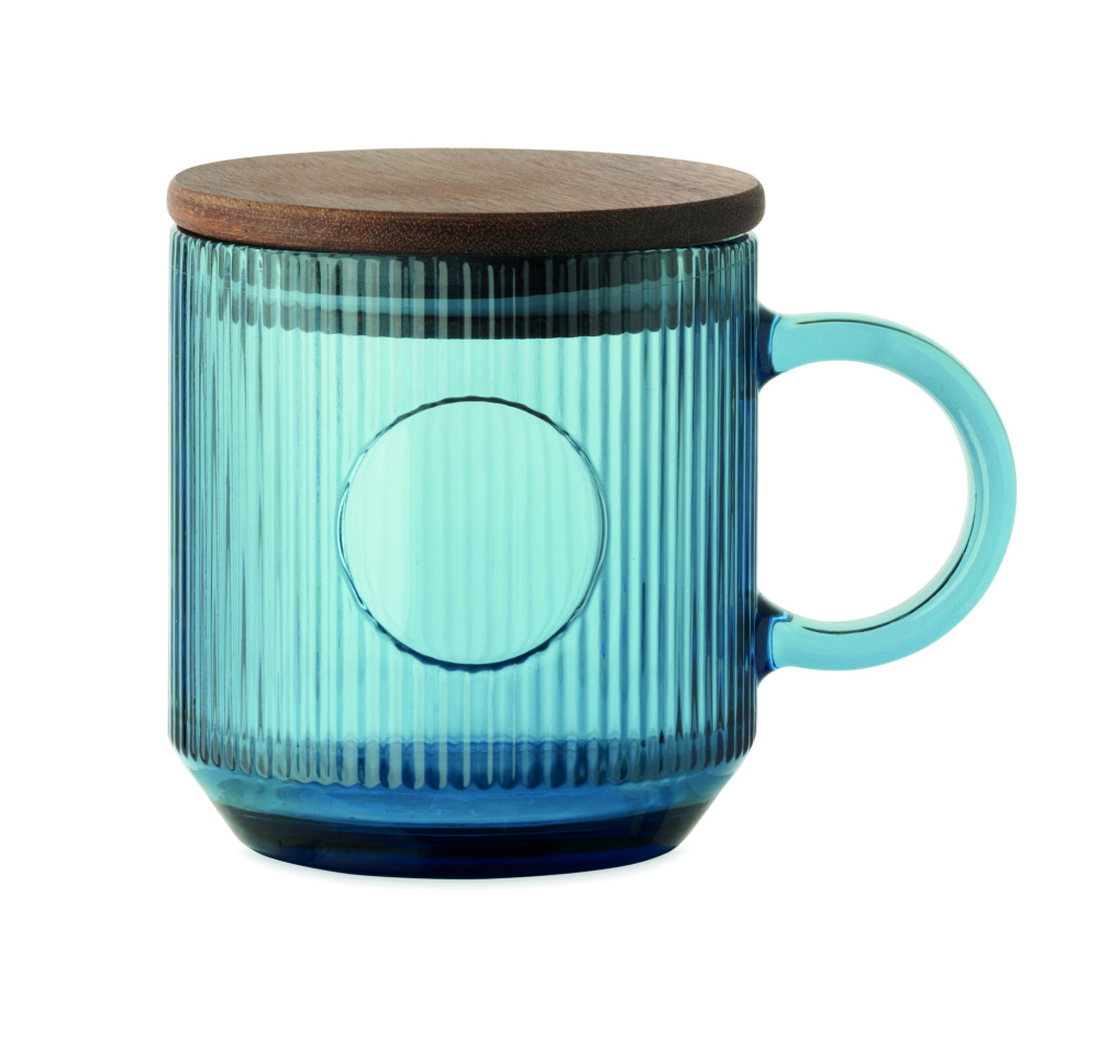 Logo trade promotional items picture of: Ribbed glass mug 300ml