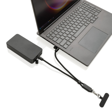 Logo trade promotional items image of: LoopAmp RCS RPET adjustable phone wrist strap 60W cable