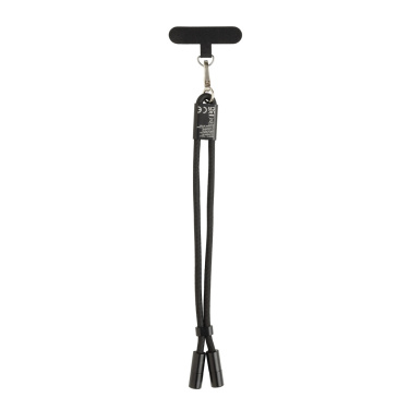 Logo trade business gift photo of: LoopAmp RCS RPET adjustable phone wrist strap 60W cable