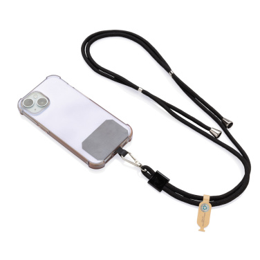 Logo trade promotional giveaways picture of: CarryLoop RCS recycled PET adjustable phone holder lanyard