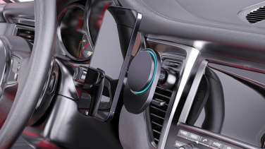 Logo trade corporate gifts image of: PowerCruze RCS rplastic 15W magnetic charging car holder