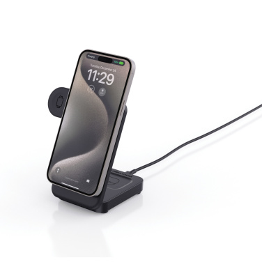 Logo trade promotional gifts image of: Urban Vitamin Arcadia RCS rplastic 15W 3in1 magnetic charger