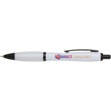 Logotrade business gift image of: Nash recycled plastic ballpoint pen with black trims (black ink)