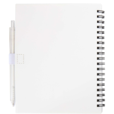 Logotrade promotional item picture of: Niove recycled plastic soft cover notebook and ballpoint pen set (blue ink)