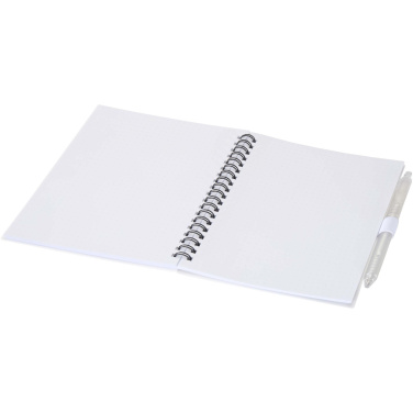 Logo trade promotional products picture of: Niove recycled plastic soft cover notebook and ballpoint pen set (blue ink)
