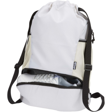 Logo trade promotional giveaway photo of: Nomad GRS recycled sports drawstring bag with bottom compartment 18L