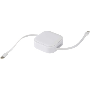 Logotrade promotional product picture of: Gloas 5-in-1 recycled retractable data sync and 100W fast charge cable with smartphone tool kit