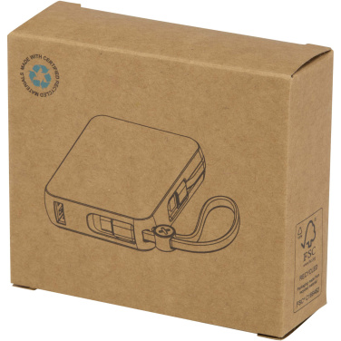 Logo trade promotional gifts image of: Acrux 10.000 mAh 35W tablet power bank with built in Type-C cable - made from recycled plastic