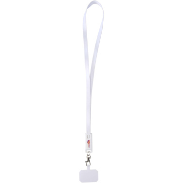 Logo trade corporate gift photo of: Franz recycled plastic smartphone lanyard with built-in data sync and 65W fast charge 5-in-1 cable