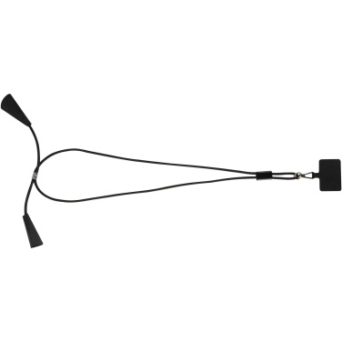Logotrade advertising product image of: Funi recycled plastic smartphone lanyard with built-in data sync and 100W fast charge 5-in-1 cable