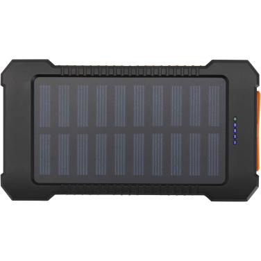 Logotrade promotional merchandise photo of: Altair 5000 mAh 10W recycled plastic rugged solar power bank with built-in torch