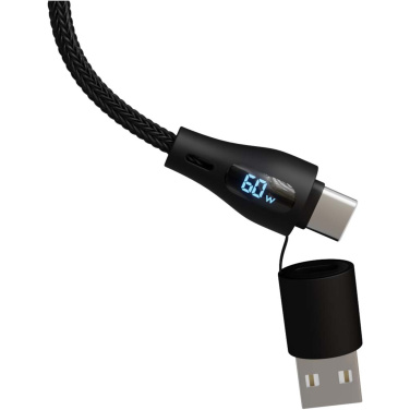 Logo trade promotional items picture of: SCX.design C51 60W 5-in-1 rPET fast charging cable with display