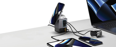 Logo trade promotional merchandise photo of: Urban Vitamin Sacramento 105W GAN charger+retractable cables