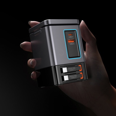 Logotrade promotional merchandise image of: Urban Vitamin Sacramento 105W GAN charger+retractable cables