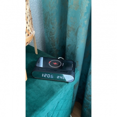 Logo trade promotional products image of: Alarm Clock and Wireless Charger ADELAIDE