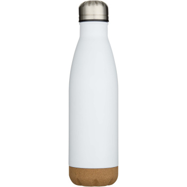 Logo trade promotional giveaways image of: Cove 500 ml double wall vacuum insulated stainless steel water bottle with cork details