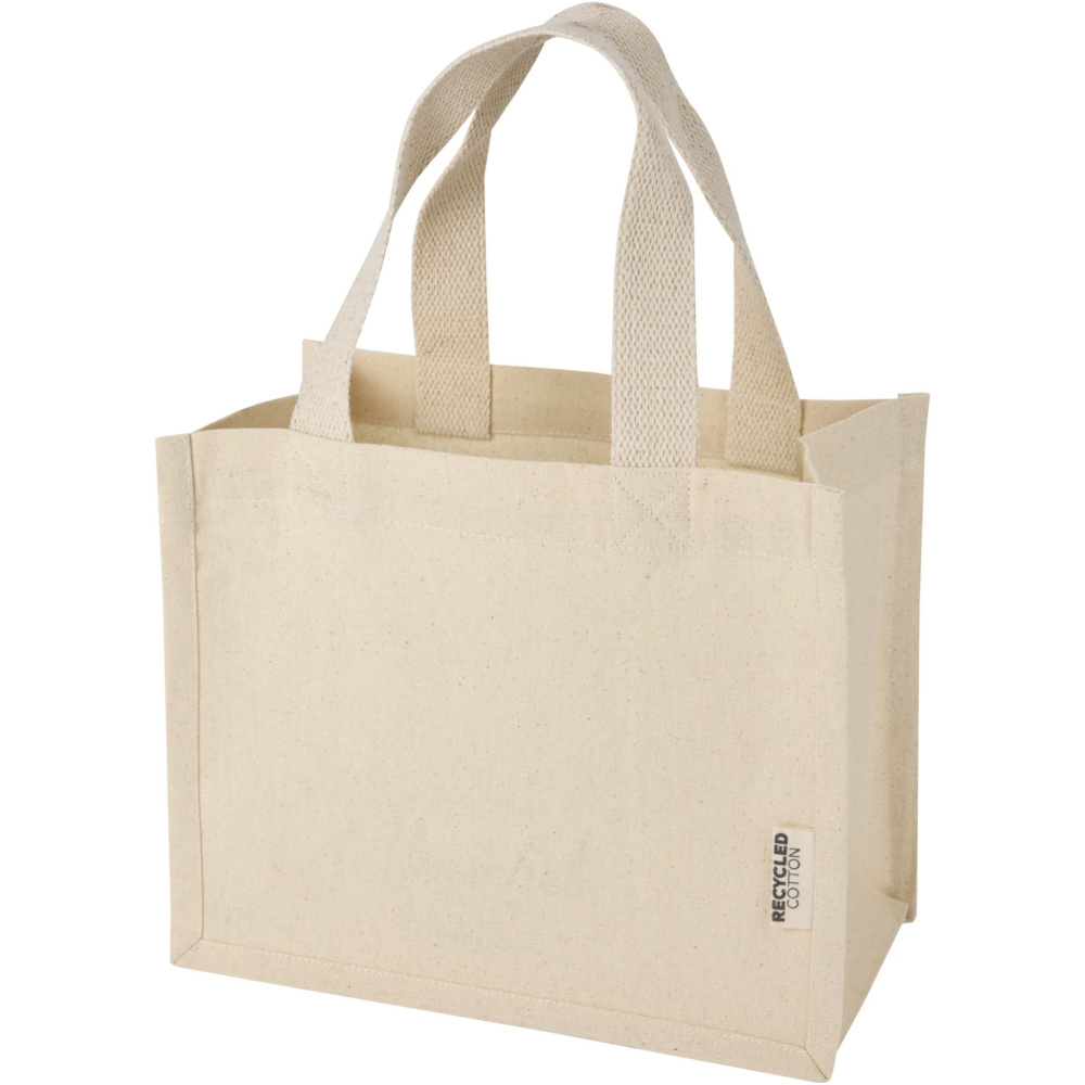 Logo trade promotional product photo of: Odessa 220 g/m² GRS recycled cotton mini gusset tote bag 9L
