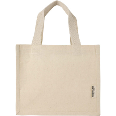 Logo trade corporate gifts picture of: Odessa 220 g/m² GRS recycled cotton mini gusset tote bag 9L