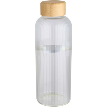 Logo trade promotional merchandise photo of: Mirage 650 ml single-walled borosilicate glass bottle with bamboo lid