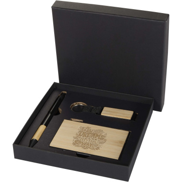 Logo trade promotional products picture of: Minka RCS recycled aluminium ballpoint pen, keychain and RFID card holder gift set