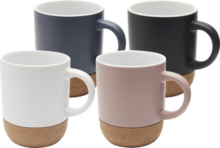Logo trade promotional items picture of: Billie 300 ml ceramic mug with cork details and matt finish