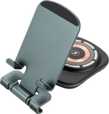 Logo trade corporate gifts image of: Phone holder with wireless charger