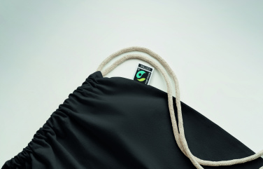 Logo trade corporate gift photo of: Drawstring bag Fairtrade 180gr