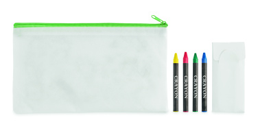 Logo trade promotional gift photo of: Pencil case with 4 crayons