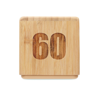 Logo trade corporate gift photo of: Bamboo twist snooze timer