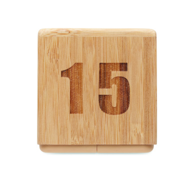 Logotrade promotional item picture of: Bamboo twist snooze timer