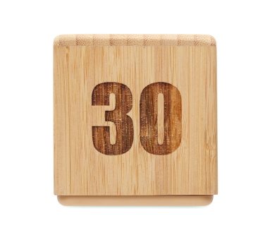 Logo trade promotional giveaways image of: Bamboo twist snooze timer
