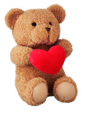 Logo trade corporate gifts picture of: Teddy bear with heart 23cm