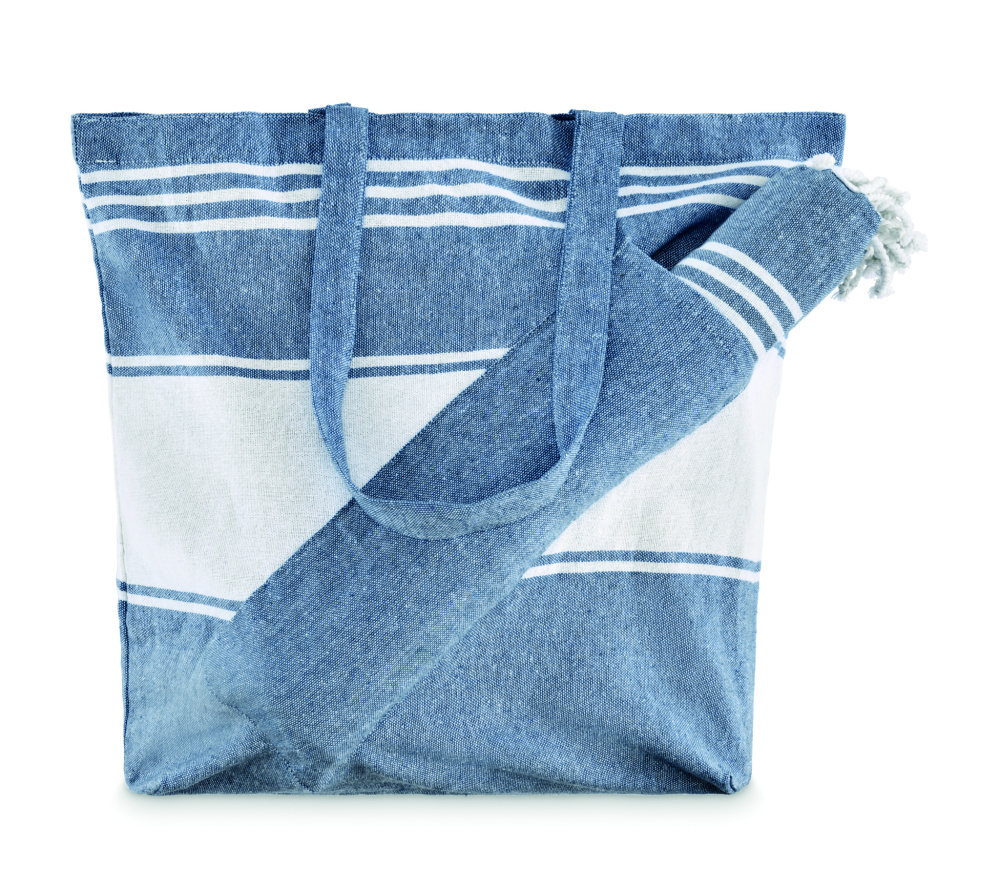 Logotrade promotional product picture of: Beach bag with hammam towel