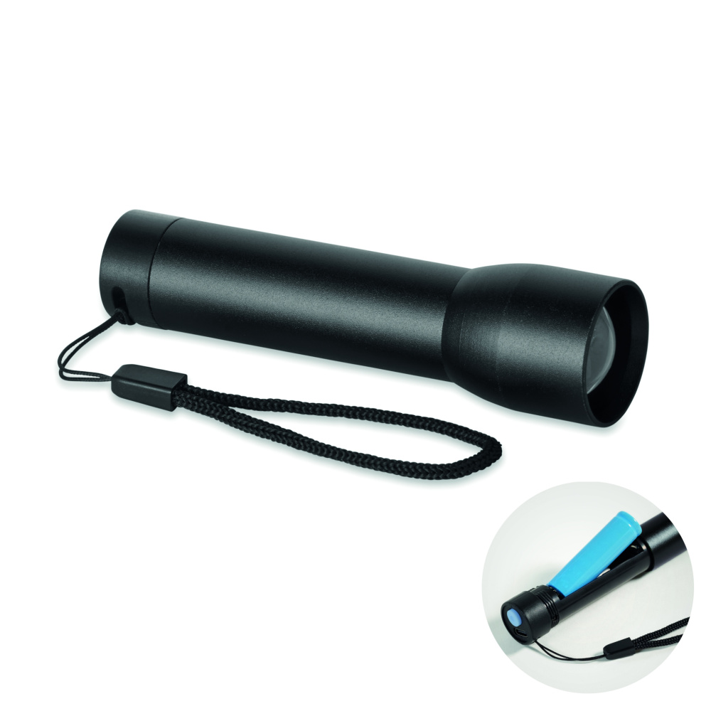Logo trade promotional merchandise picture of: Aluminium rechargeable torch
