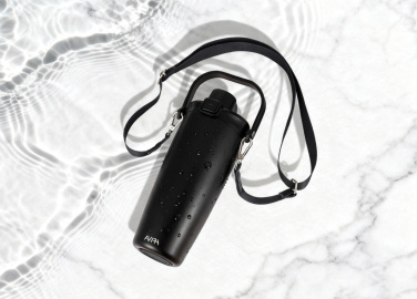 Logo trade promotional gift photo of: Avira Ayala RCS re-steel duosip lockable crossbody tumbler